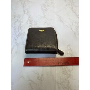Liz Claiborne Crazy Horse Black Wallet Zip Snap Bi-Fold ID Card Holder Organizer